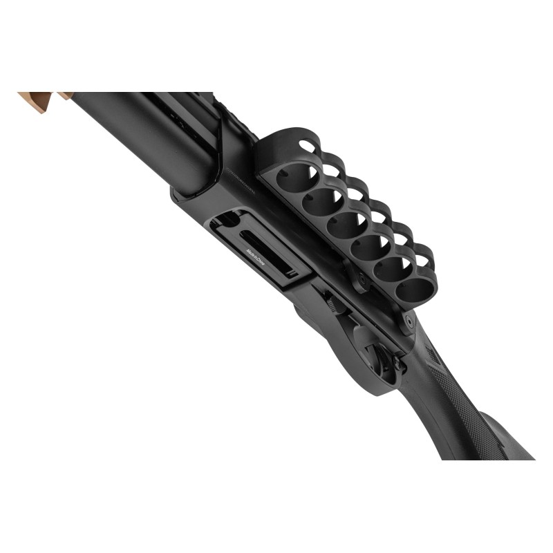 Réplique de fusil à pompe M870 Strike Industries noire et tan