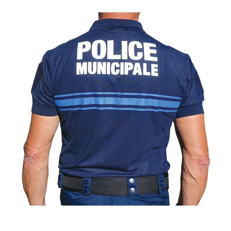 Polo Police Municipale Manches Courtes Bleu Marine Cooldry | Hexagone Défense