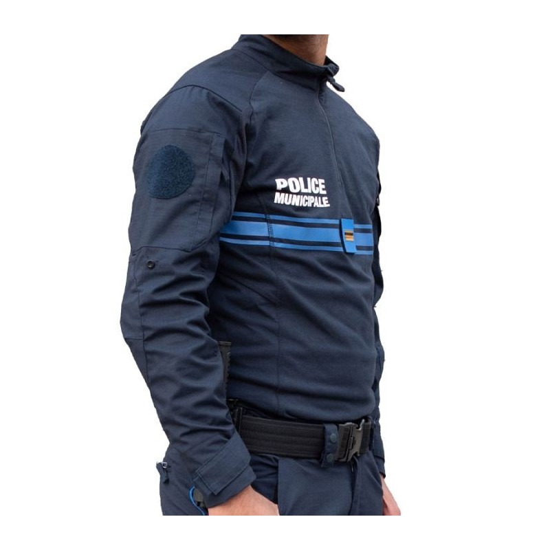 Chemise UBAS Police Municipale Marine Manches Longues | Hexagone Défense