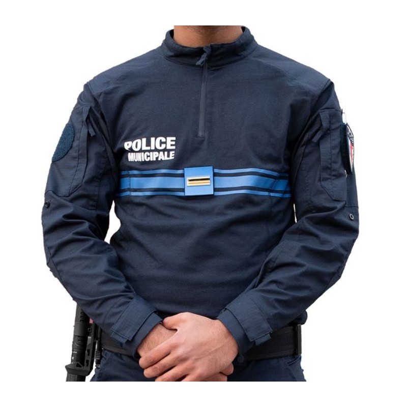 Chemise UBAS Police Municipale Marine Manches Longues | Hexagone Défense