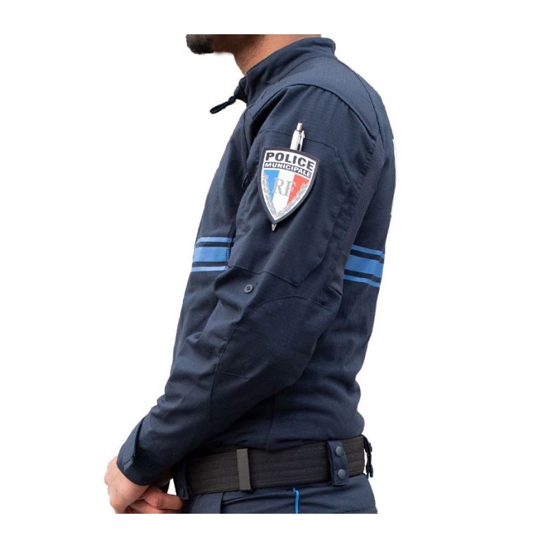 Chemise UBAS Police Municipale Marine Manches Longues | Hexagone Défense