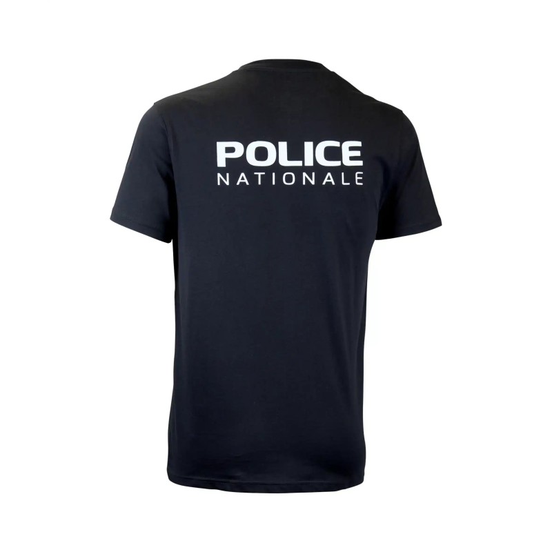 T-shirt Police Nationale noir – Marquage officiel | Hexagone Défense