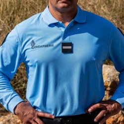 Polo bleu manches longues Gendarmerie Cooldry® | Hexagone Défense
