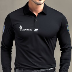 Polo noir manches longues Gendarmerie Cooldry® | Hexagone Défense