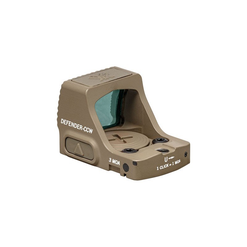 Vortex Defender-CCW TAN fermé – Point rouge compact Vortex Optics | Hexagone Défense