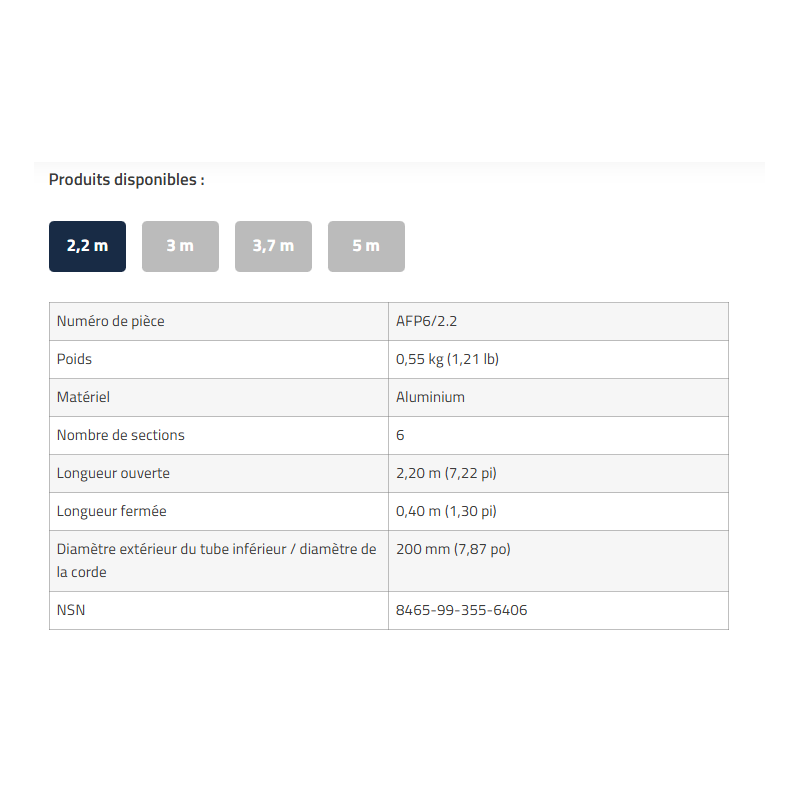 Perche pliante compacte Olympia Triumph – Équipement tactique pro | Hexagone Défense