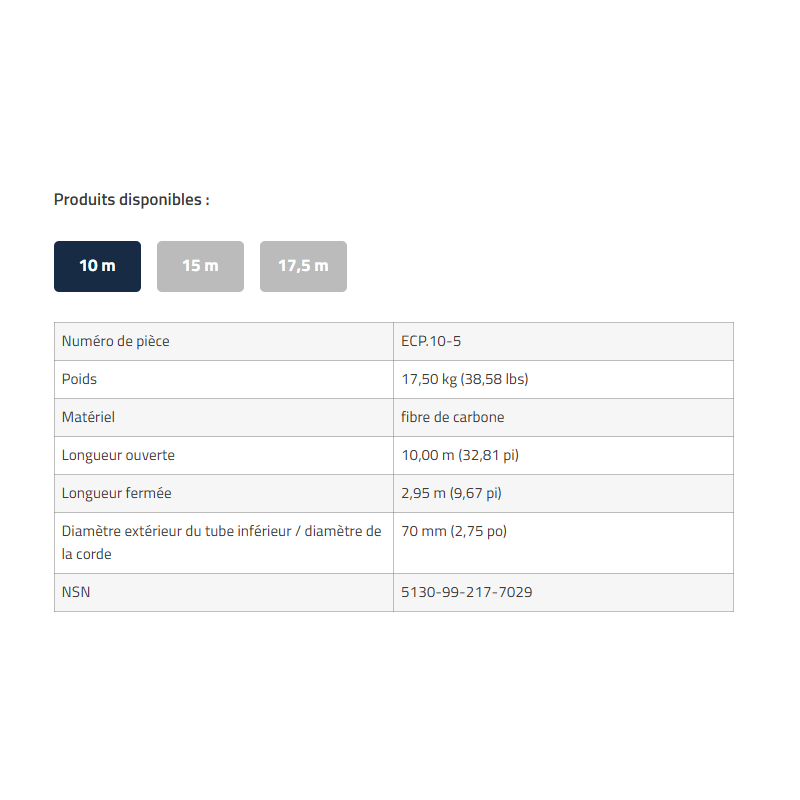 Poteau électrique en carbone Olympia Triumph – Équipement professionnel | Hexagone Défense
