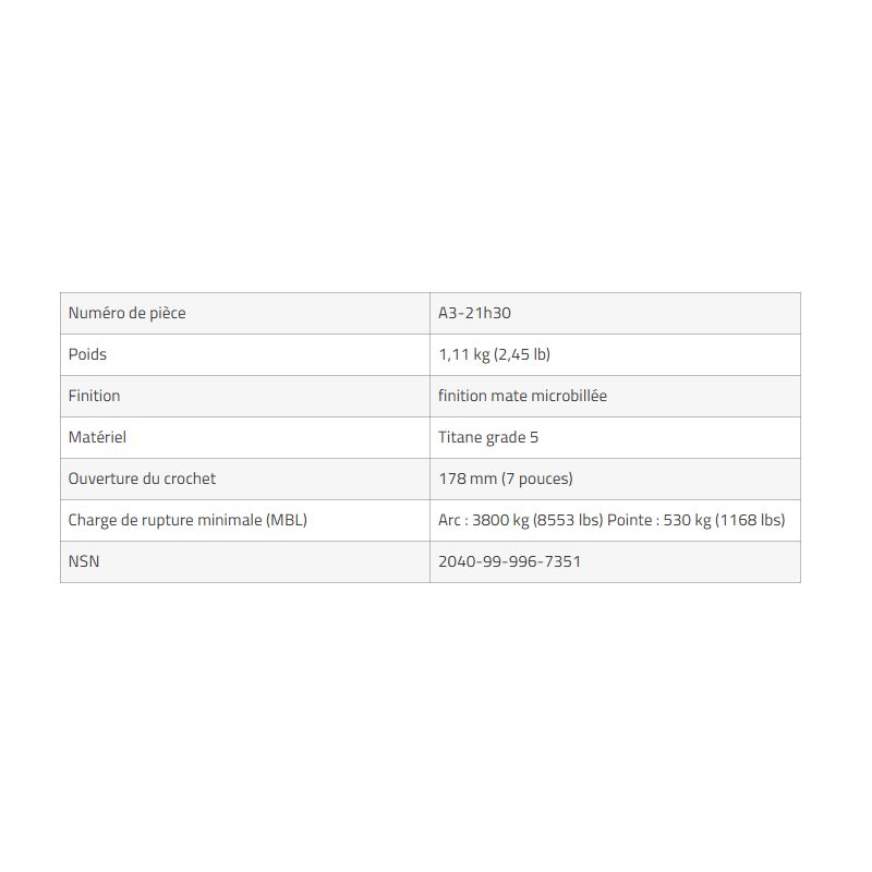 Crochet HOOK Olympia Triumph – Équipement d’ancrage tactique | Hexagone Défense