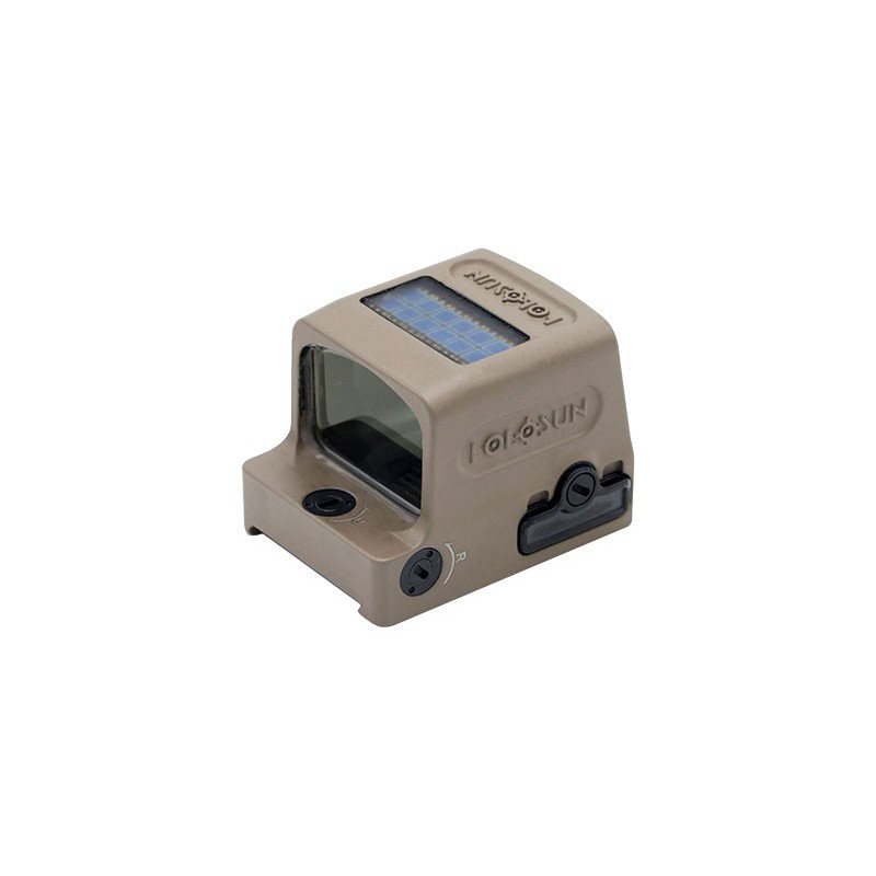 Holosun Reflex 509T FDE - Réticule : Vert - Bouton +/- et Panneau solaire - Titane - Adaptateur RMR