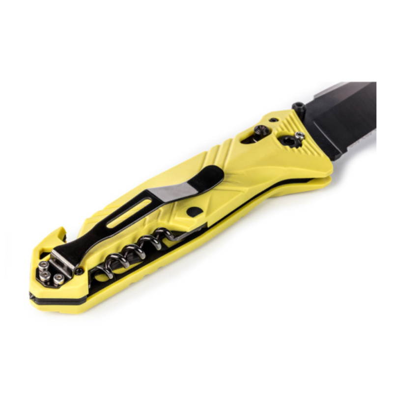 Couteau de poche Cac serration PA6 jaune