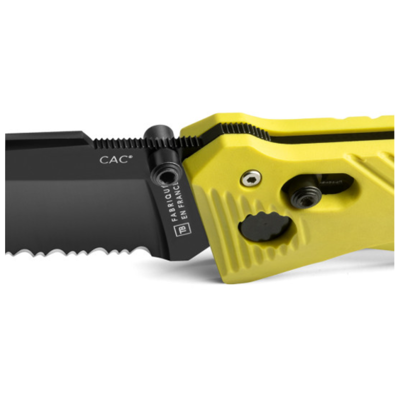 Couteau de poche Cac serration PA6 jaune