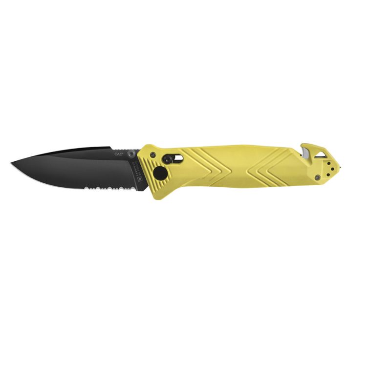 Couteau de poche Cac serration PA6 jaune