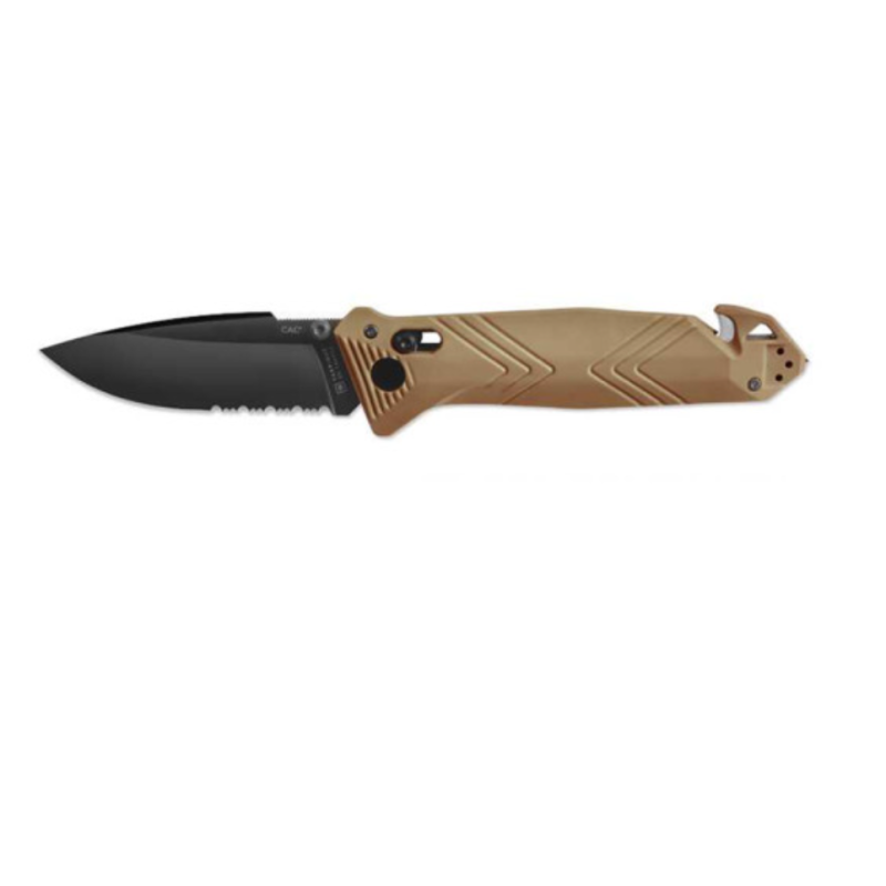 Couteau de poche Cac serration PA6 Vengeur Edition tan