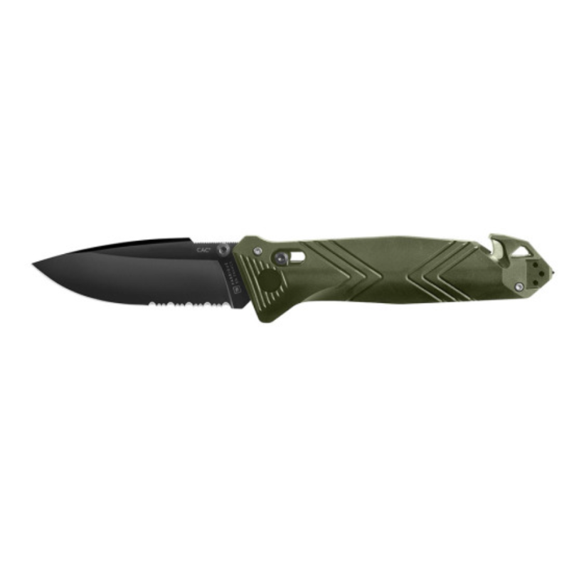 Couteau de poche Cac serration PA6 vert olive