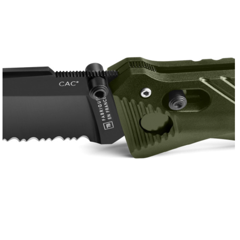 Couteau de poche Cac serration PA6 vert olive