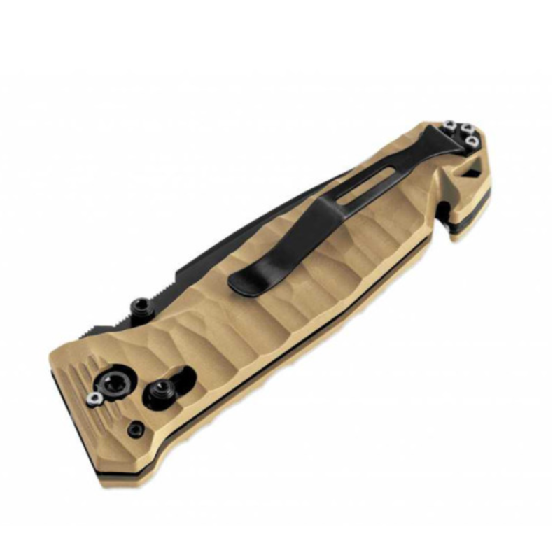 Couteau de poche Cac S200 serration PA6 Vengeur Edition tan