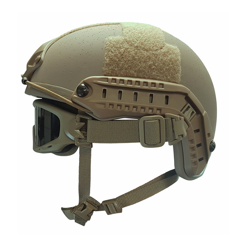 Système de fixation sur casque tactique pour masque balistique Spear tan