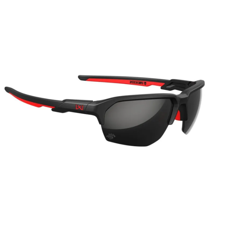 Lunettes de protection balistique Jakl American Sniper noir/rouge verres Captivate™ black mirror