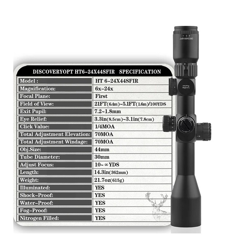 DISCOVERYOPT HT GEN II 6-24X44SFIR FFP-MOA Diamètre : 30 mm
