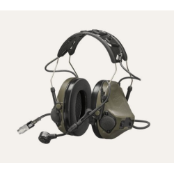 Casque 3M Peltor COMTAC VIII  VERT avec Micro et Câble Peltor pour SCU