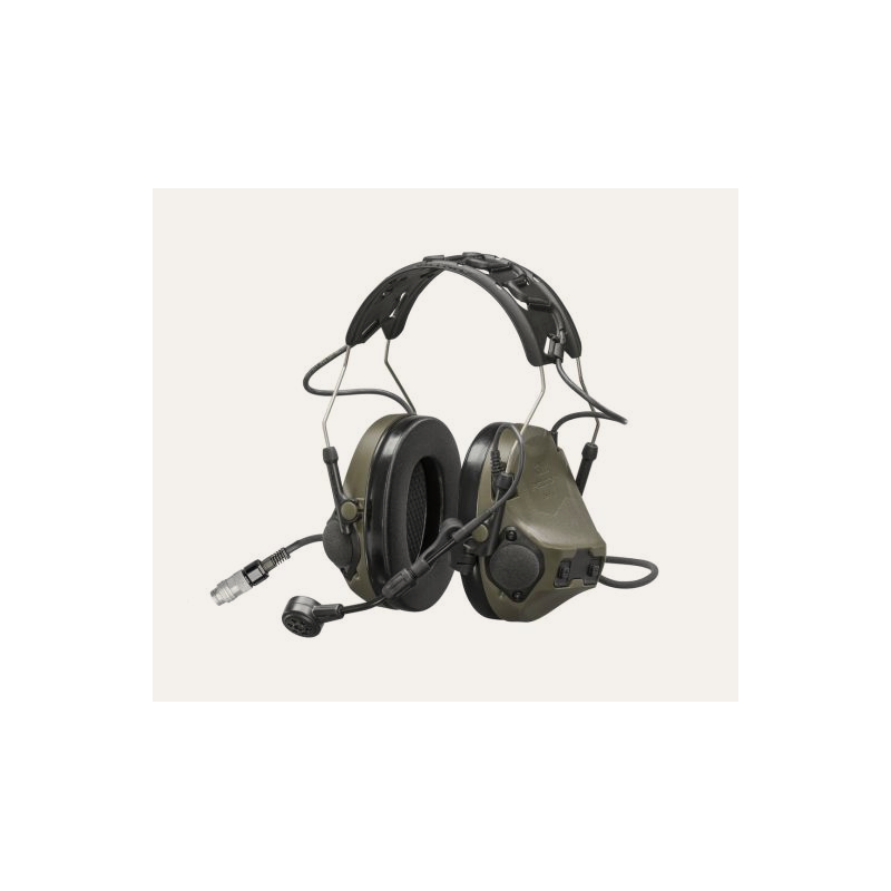 Casque 3M Peltor COMTAC VIII  VERT avec Micro et Câble Peltor pour SCU