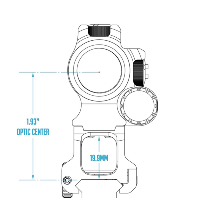 Scalarworks Montage LEAP/10 AIMPOINT COMPM5/RDS QD hauteur 1,93"