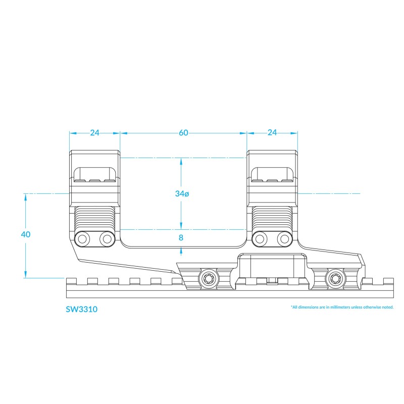 Scalarworks FUSE/03 Montage 34mm monobloc cantilever hauteur 1,57"