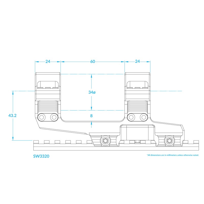 Scalarworks FUSE/03 Montage 34mm monobloc cantilever hauteur 1,70"
