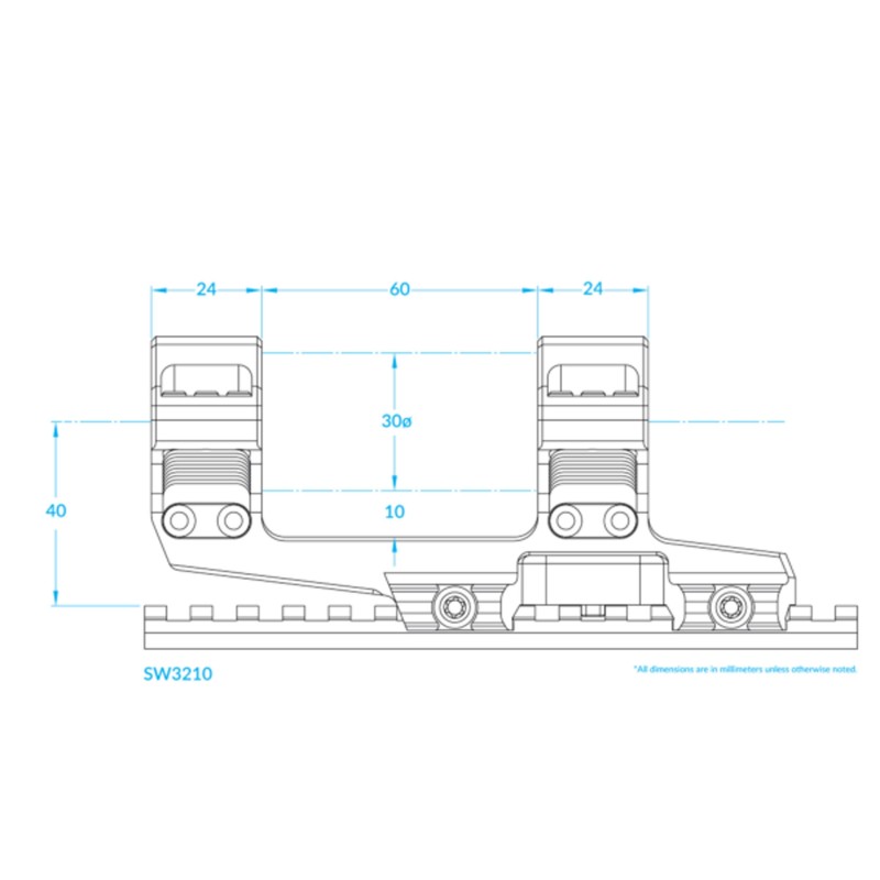 Scalarworks FUSE/02 Montage 30mm monobloc cantilever hauteur 1,57"