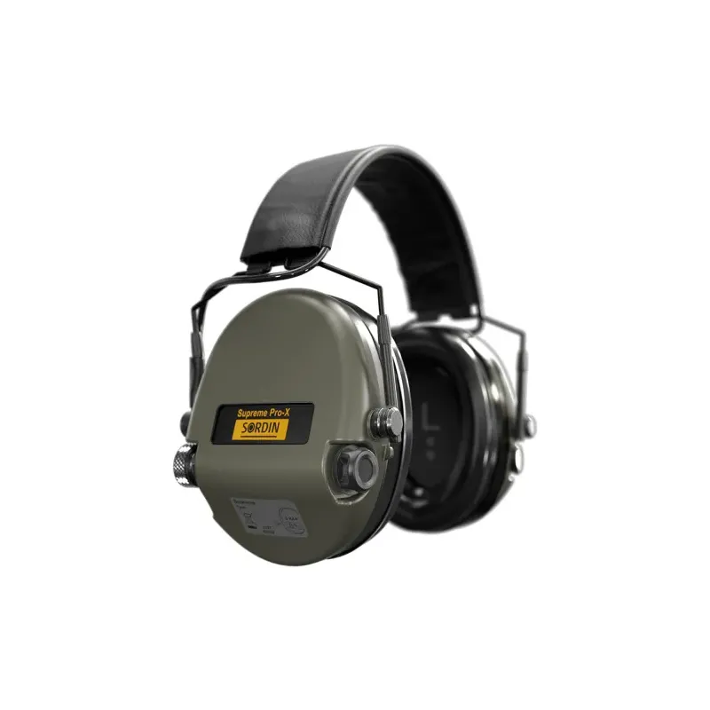 Casque anti-bruit Suprême Pro-X SFA vert olive serre-tête cuir noir