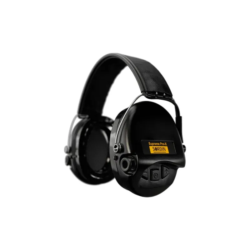 Casque anti-bruit Suprême Pro-X LED noir serre-tête cuir noir