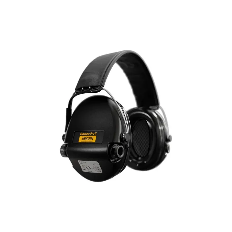 Casque anti-bruit Suprême Pro-X LED noir serre-tête cuir noir