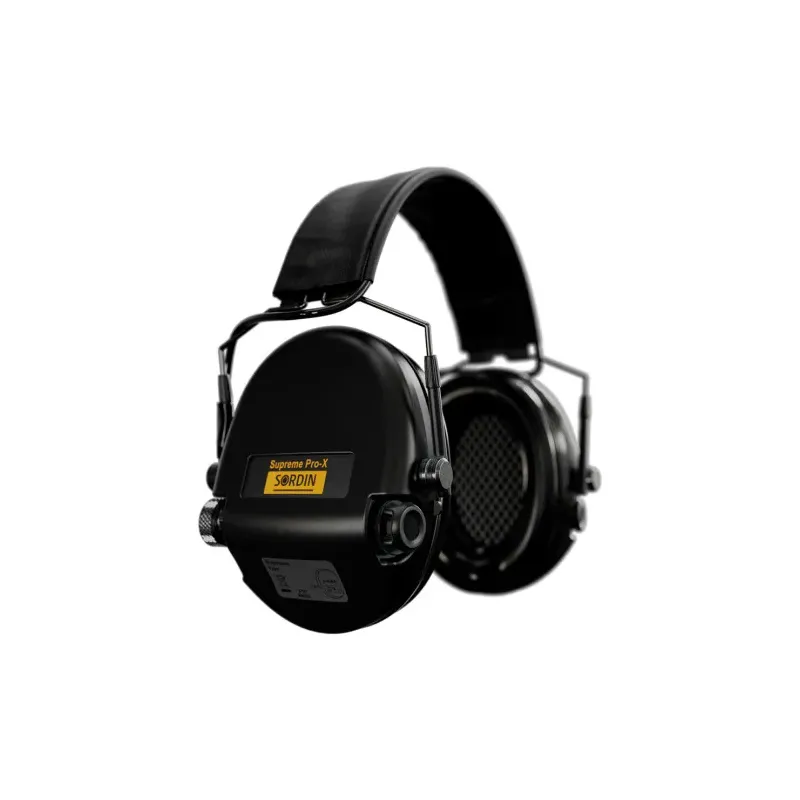Casque anti-bruit Suprême Pro-X SLIM noir serre-tête cuir noir