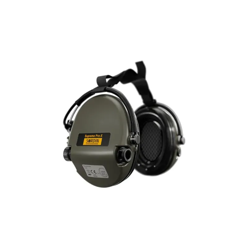 Casque anti-bruit Suprême Pro-X vert olive serre-nuque tissu noir