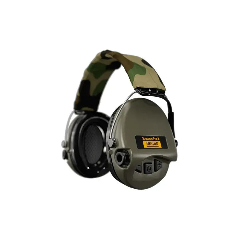 Casque anti-bruit Suprême Pro-X vert olive serre-tête tissu camo