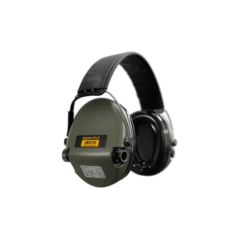 Casque anti-bruit Suprême Pro-X vert olive serre-tête cuir noir