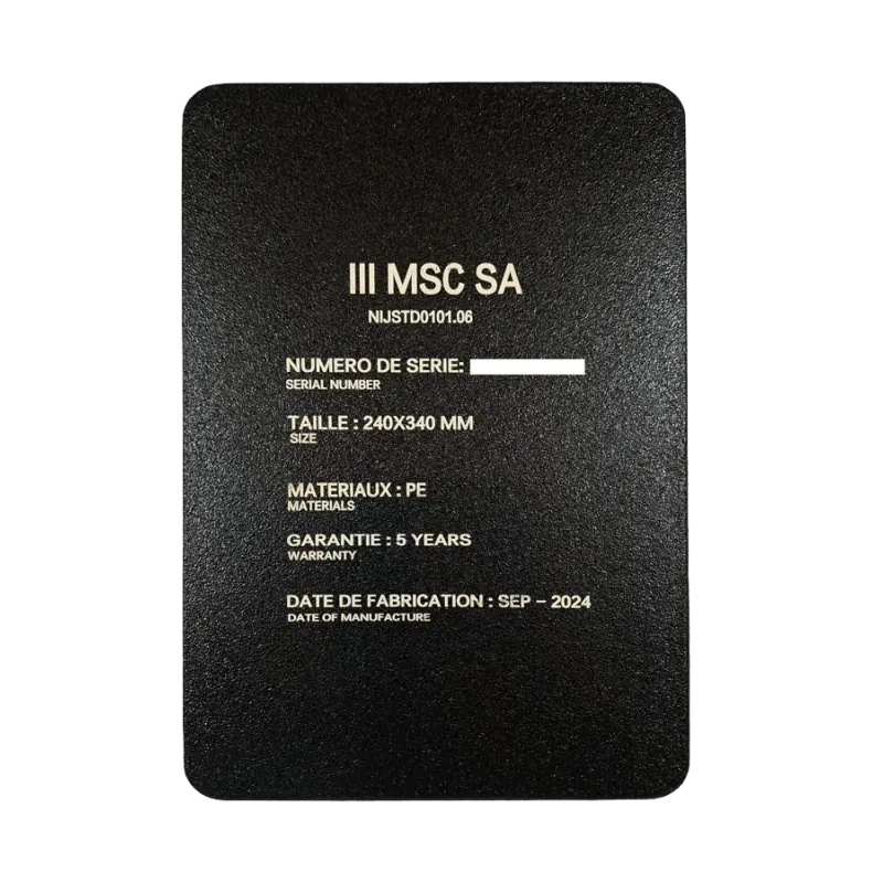 LORICA Protection balistique de sac à dos